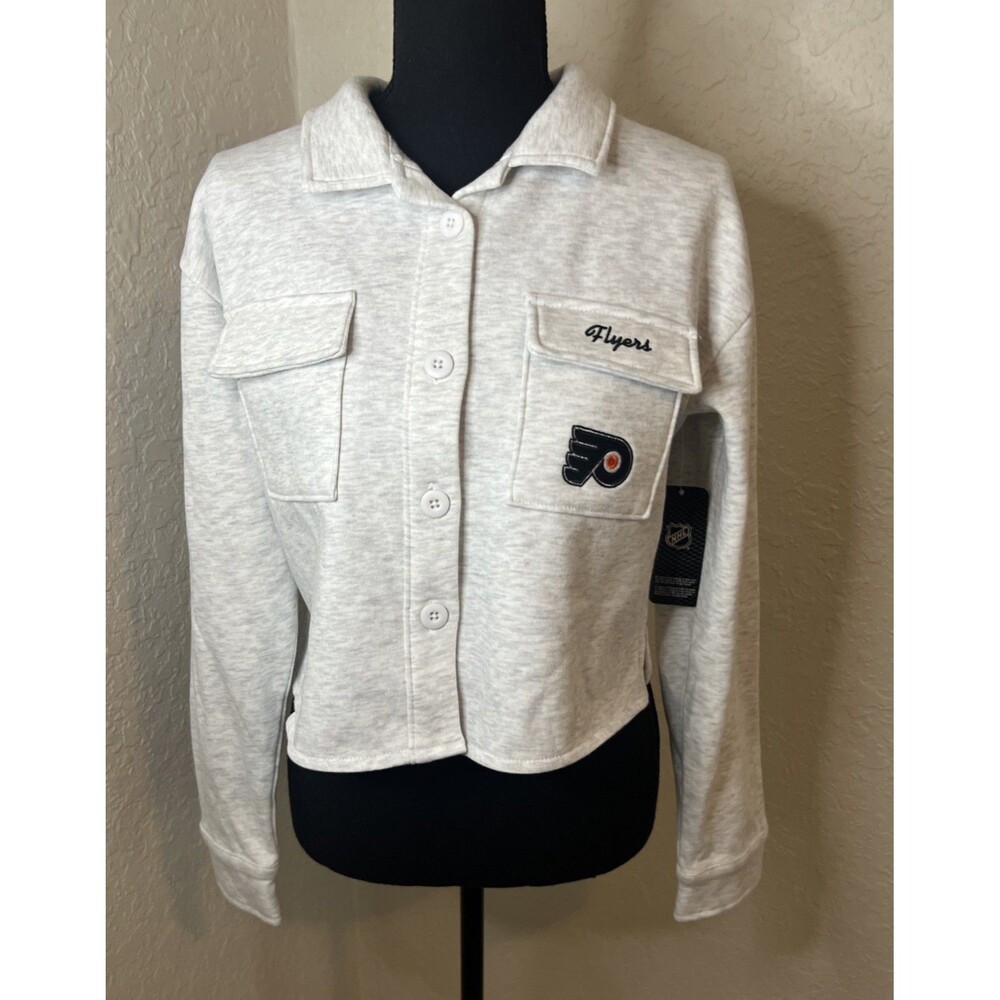 NHL Flyers Woman’s Cropped Jacket in Ivory/Cream Size S